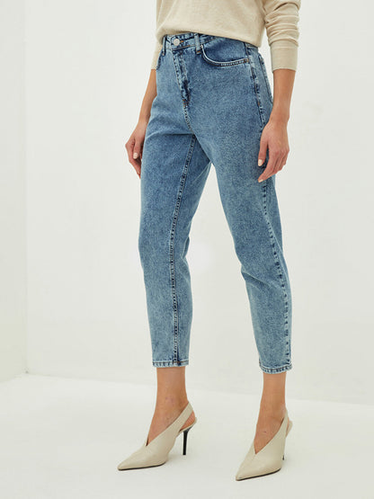 High Waist Standard Fit Women's Rodeo Jean Trousers with Pocket Detail