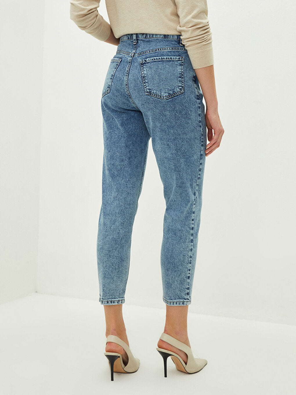 High Waist Standard Fit Women's Rodeo Jean Trousers with Pocket Detail