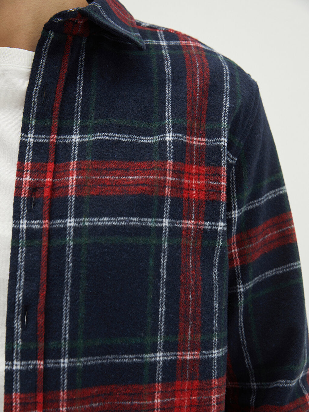 Regular Fit Long Sleeve Plaid Men's Lumberjack Shirt Jacket