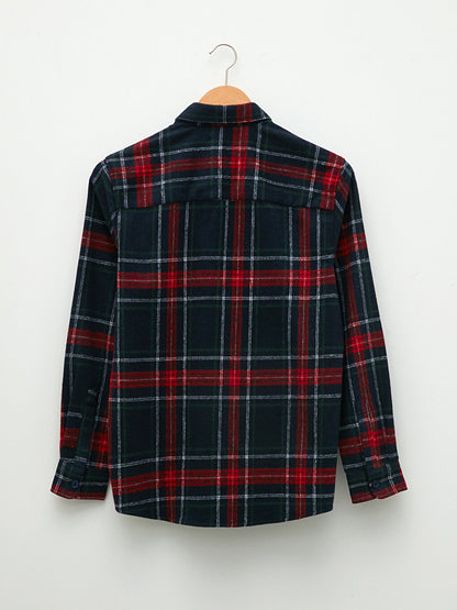 Regular Fit Long Sleeve Plaid Men's Lumberjack Shirt Jacket