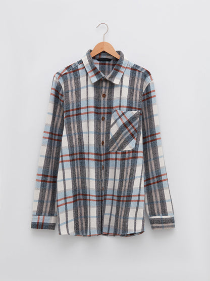 Regular Fit Long Sleeve Plaid Men's Lumberjack Shirt Jacket