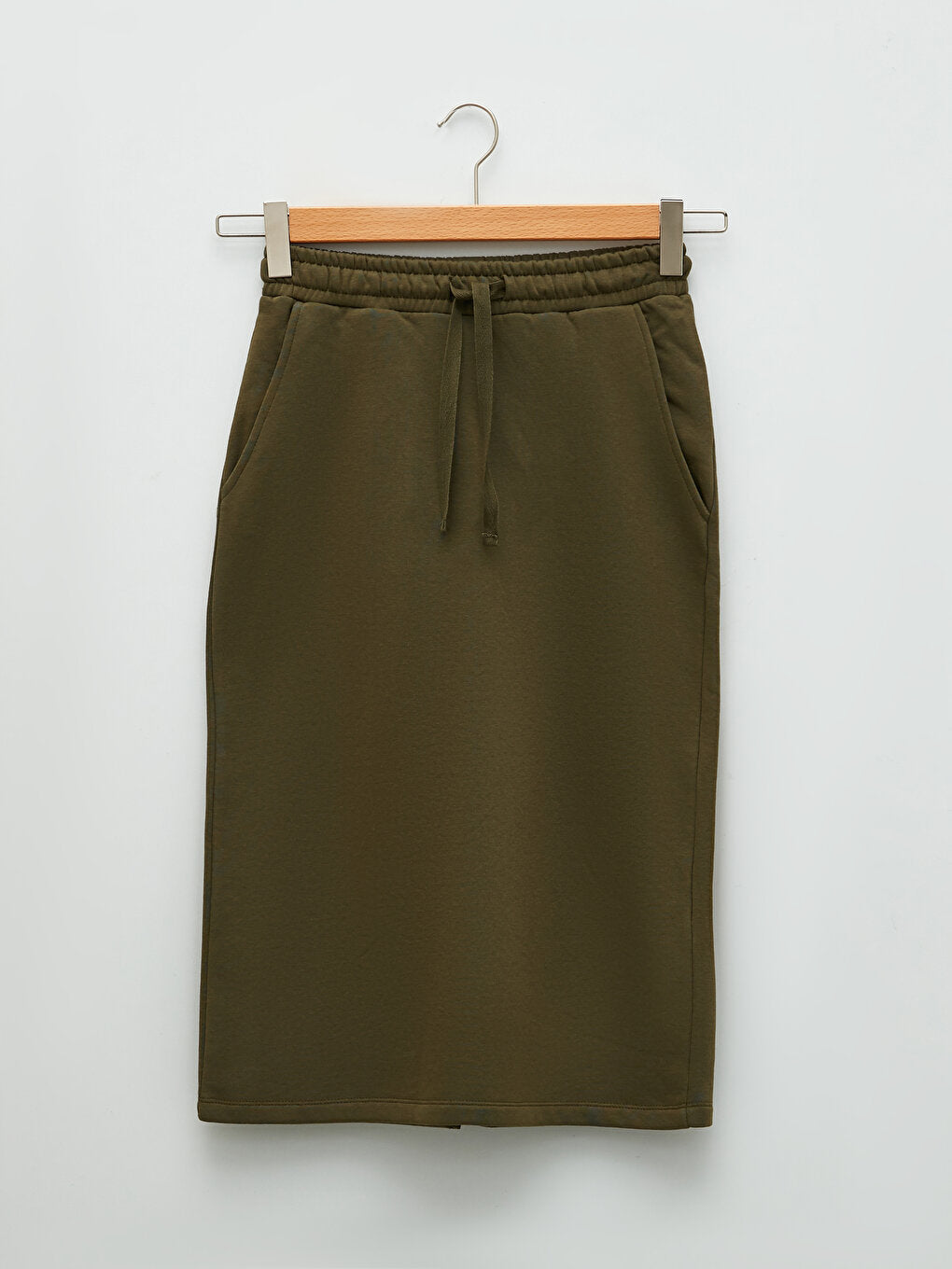 Women's Skirt with Elastic Waist Straight Pocket Detail