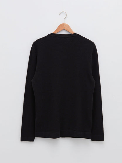 Crew Neck Long Sleeve Men's Knitwear Sweater