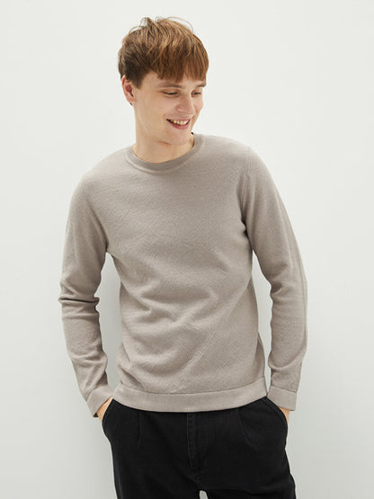 Crew Neck Long Sleeve Men's Knitwear Sweater