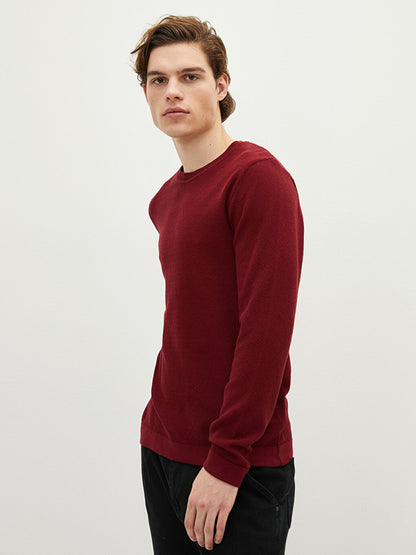 Crew Neck Long Sleeve Men's Knitwear Sweater