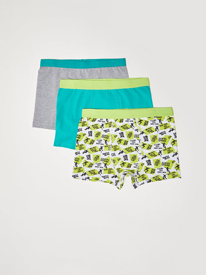 Printed Cotton Boys' Boxer 3-Piece