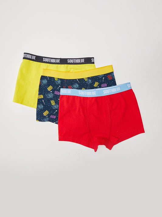 Printed Cotton Boys' Boxer 3-Piece