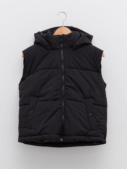 Women's Hooded Plain Puffer Vest