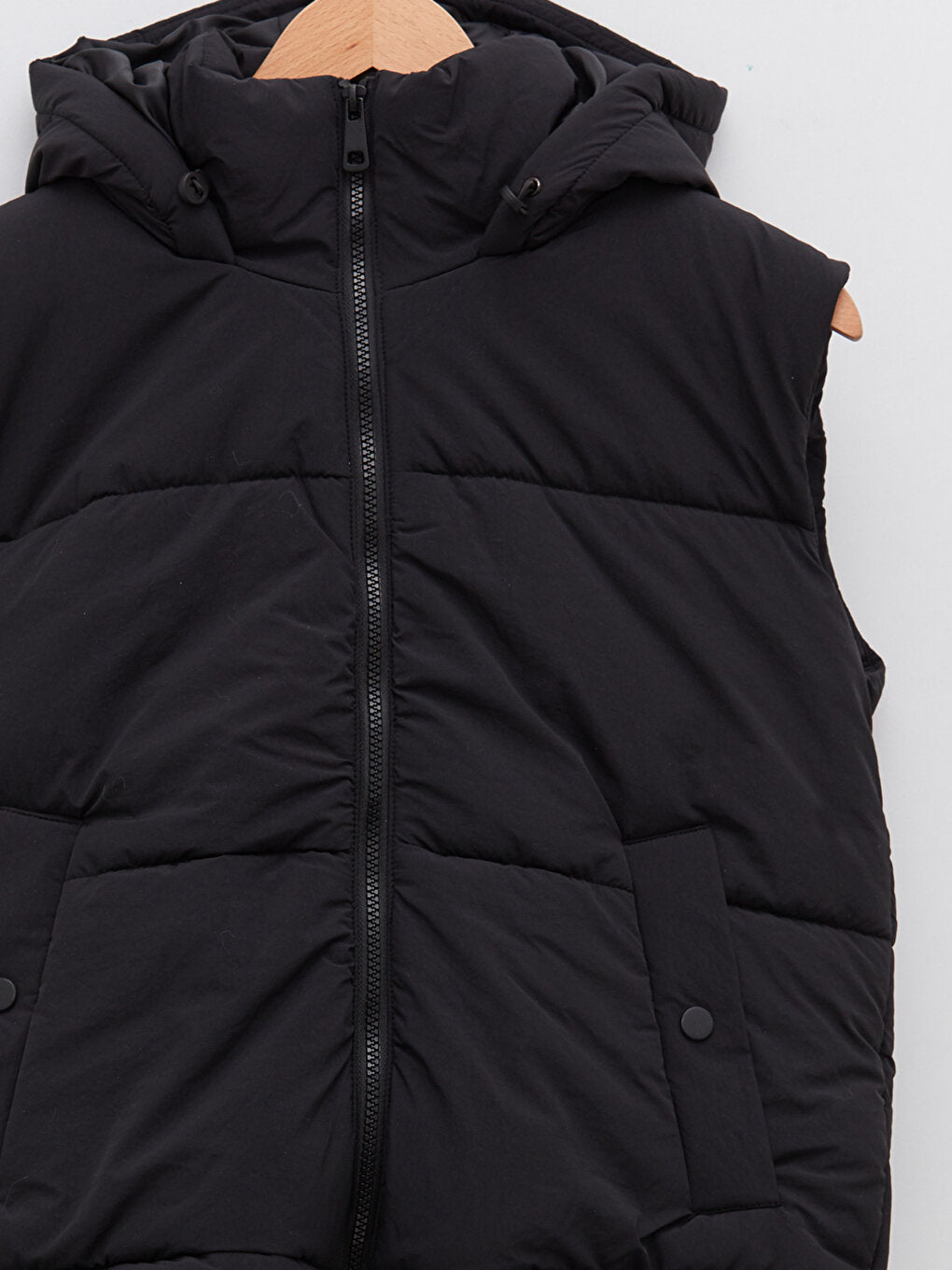 Women's Hooded Plain Puffer Vest