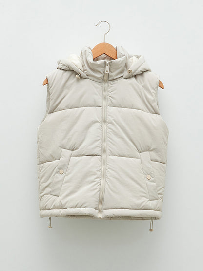 Women's Hooded Plain Puffer Vest