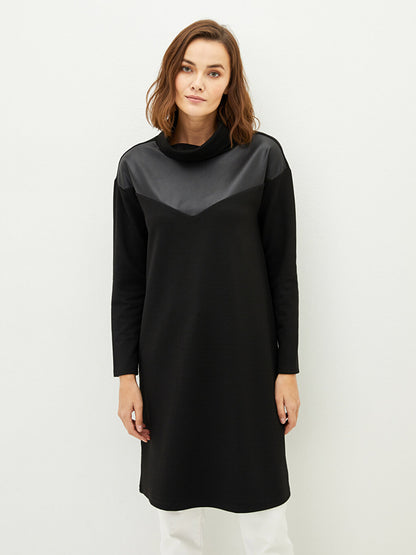 Turtleneck Plain Long Sleeve Women's Tunic