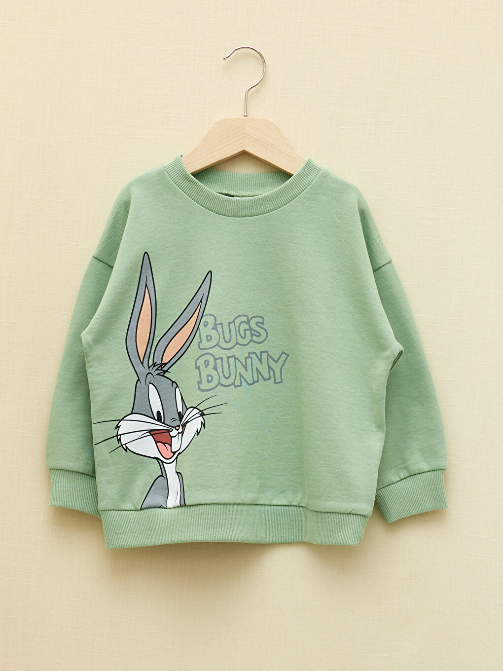 Crew Neck Long Sleeve Bugs Bunny Printed Organic Cotton Baby Boy Sweatshirt