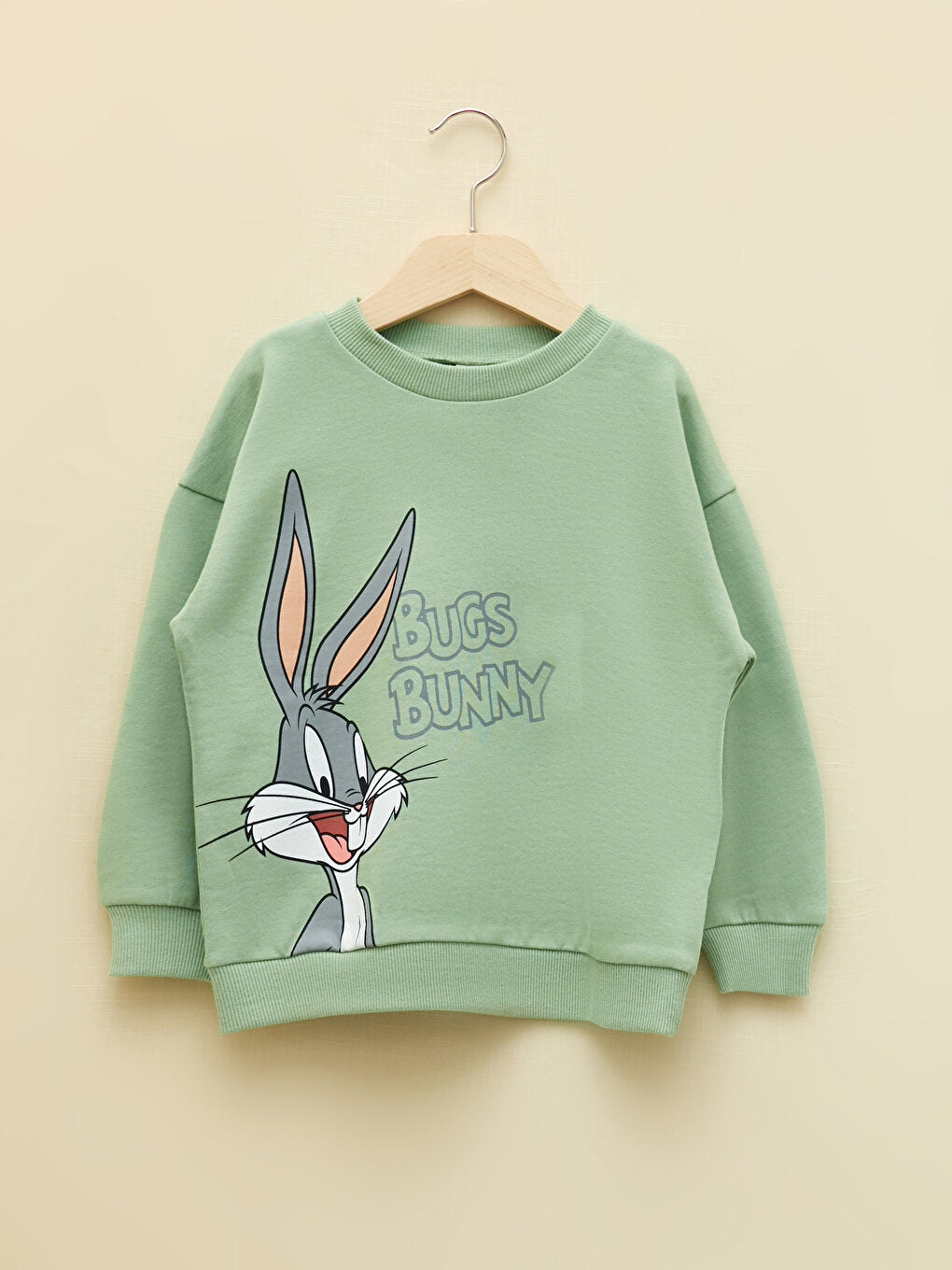 Crew Neck Long Sleeve Bugs Bunny Printed Organic Cotton Baby Boy Sweatshirt