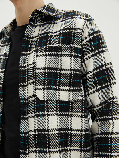 Regular Fit Long Sleeve Plaid Men's Lumberjack Shirt Jacket