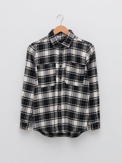 Regular Fit Long Sleeve Plaid Men's Lumberjack Shirt Jacket