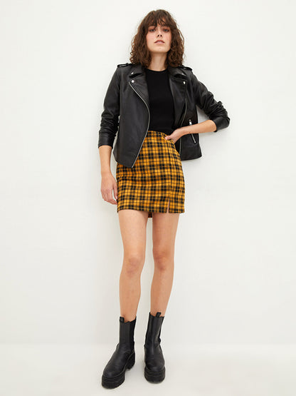 Tight Fit Plaid Women's Mini Skirt