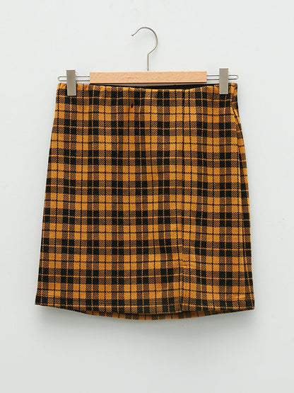 Tight Fit Plaid Women's Mini Skirt