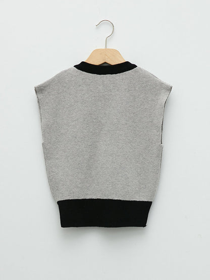 V-Neck Basic Baby Boy Knitwear Sweater