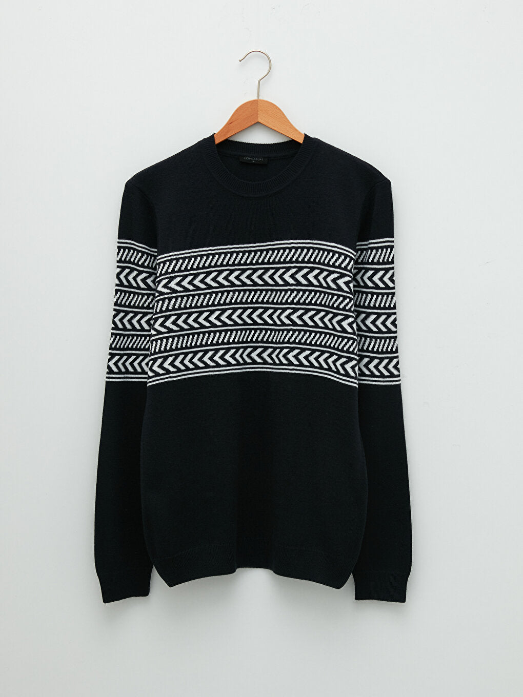 Crew Neck Long Sleeve Men's Knitwear Sweater