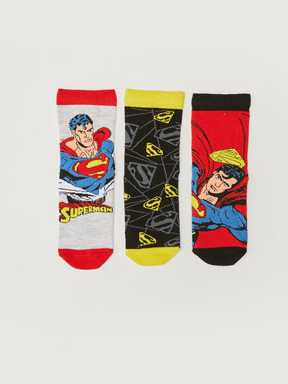 Superman Patterned Boy Socks 3-pack