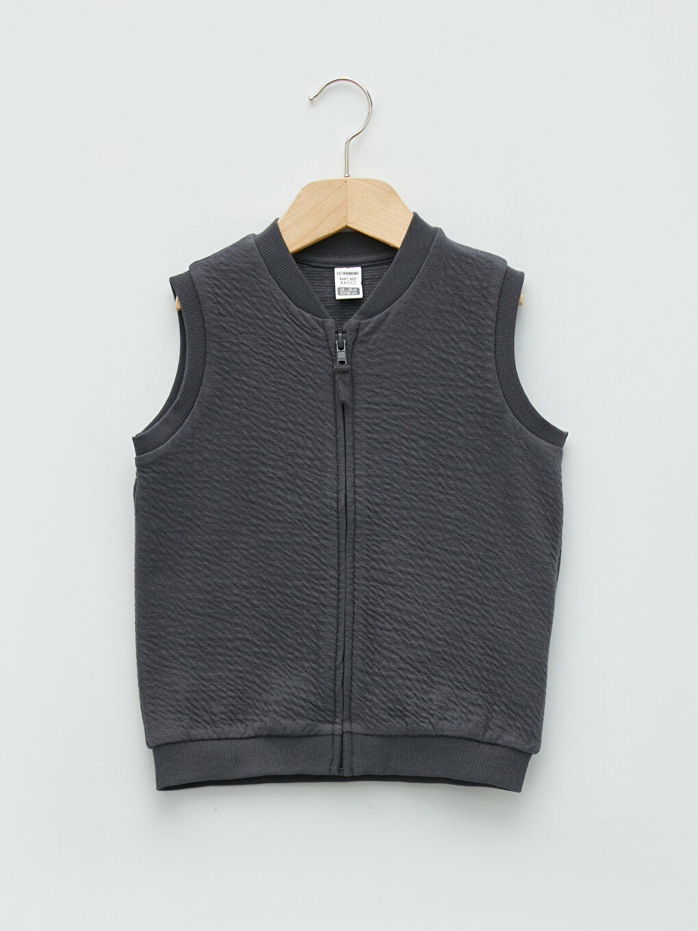 Crew Neck Baby Boy Zipper Vest