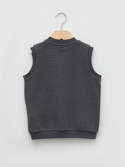 Crew Neck Baby Boy Zipper Vest