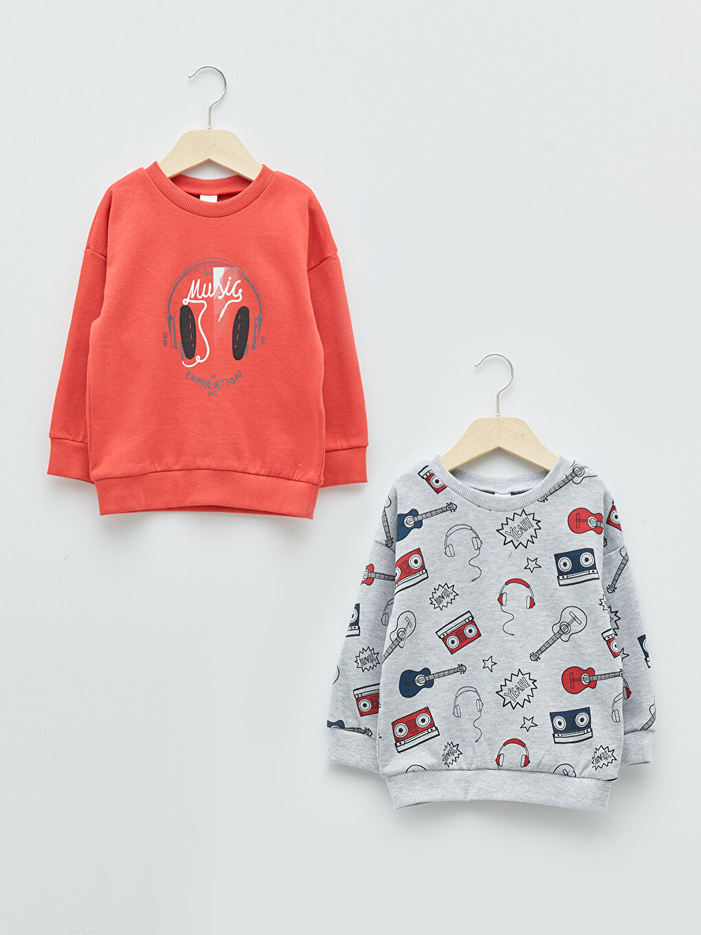 Crew Neck Printed Long Sleeve Baby Boy Sweatshirt Pack of 2