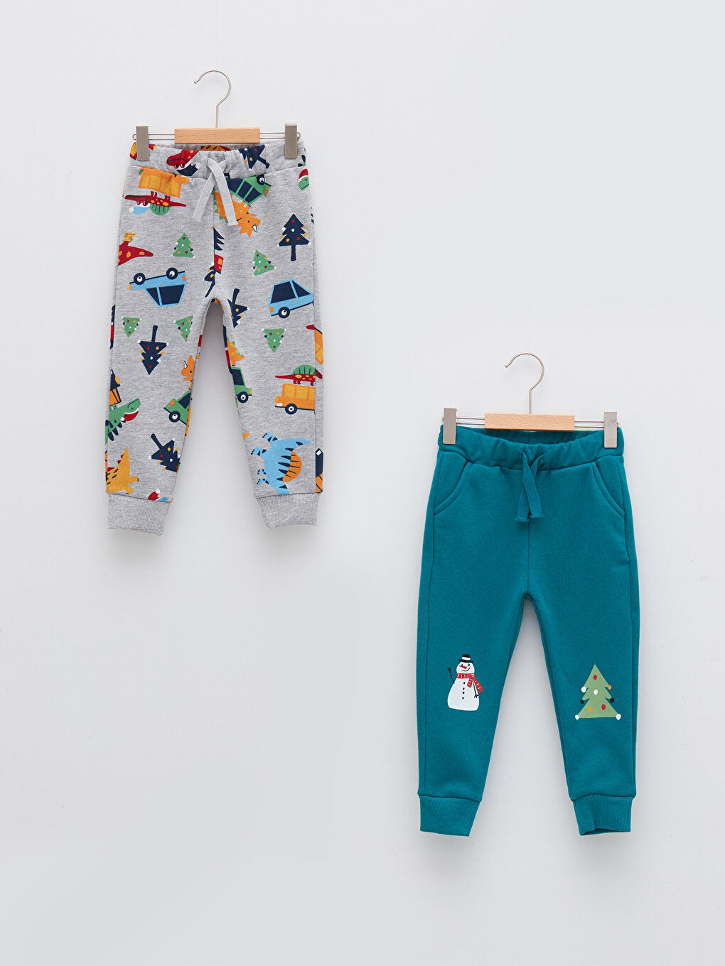 Printed Baby Boy Jogger Tracksuit Bottom with Elastic Waist, 2-pack