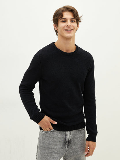 Crew Neck Long Sleeve Men's Knitwear Sweater