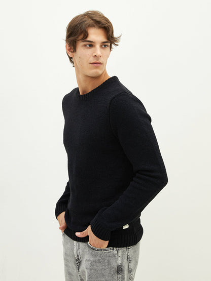 Crew Neck Long Sleeve Men's Knitwear Sweater