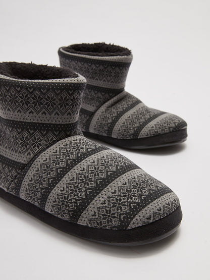 Patterned Plush Inside Men's Home Boots