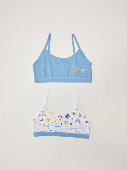 Printed Cotton Girl's Bustier Set of 2