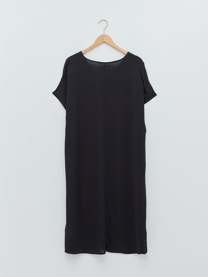 V-Neck Short Sleeve Plain Women's Nightgown