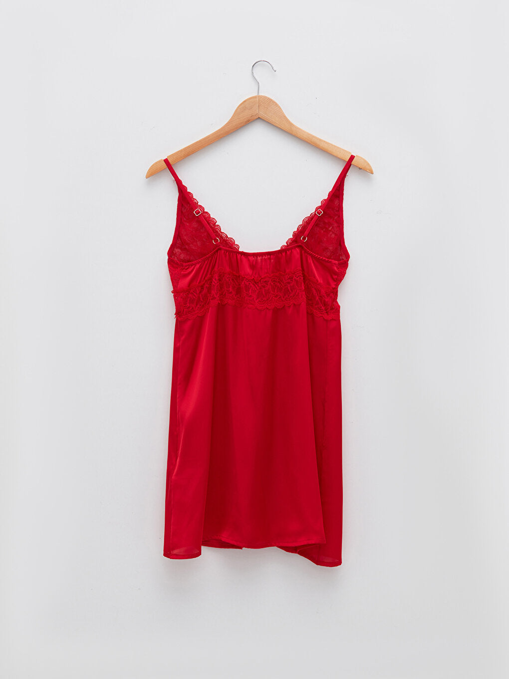 V-Neck Lace Detailed Strappy Women's Nightgown