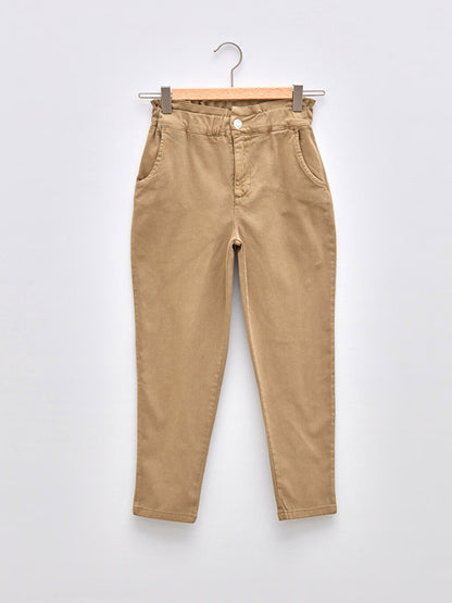 Basic Gabardine Paperbag Girl's Trousers