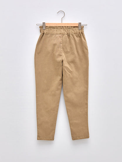 Basic Gabardine Paperbag Girl's Trousers