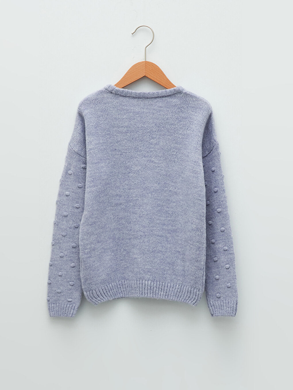 Crew Neck Basic Long Sleeve Girl's Knitwear Sweater