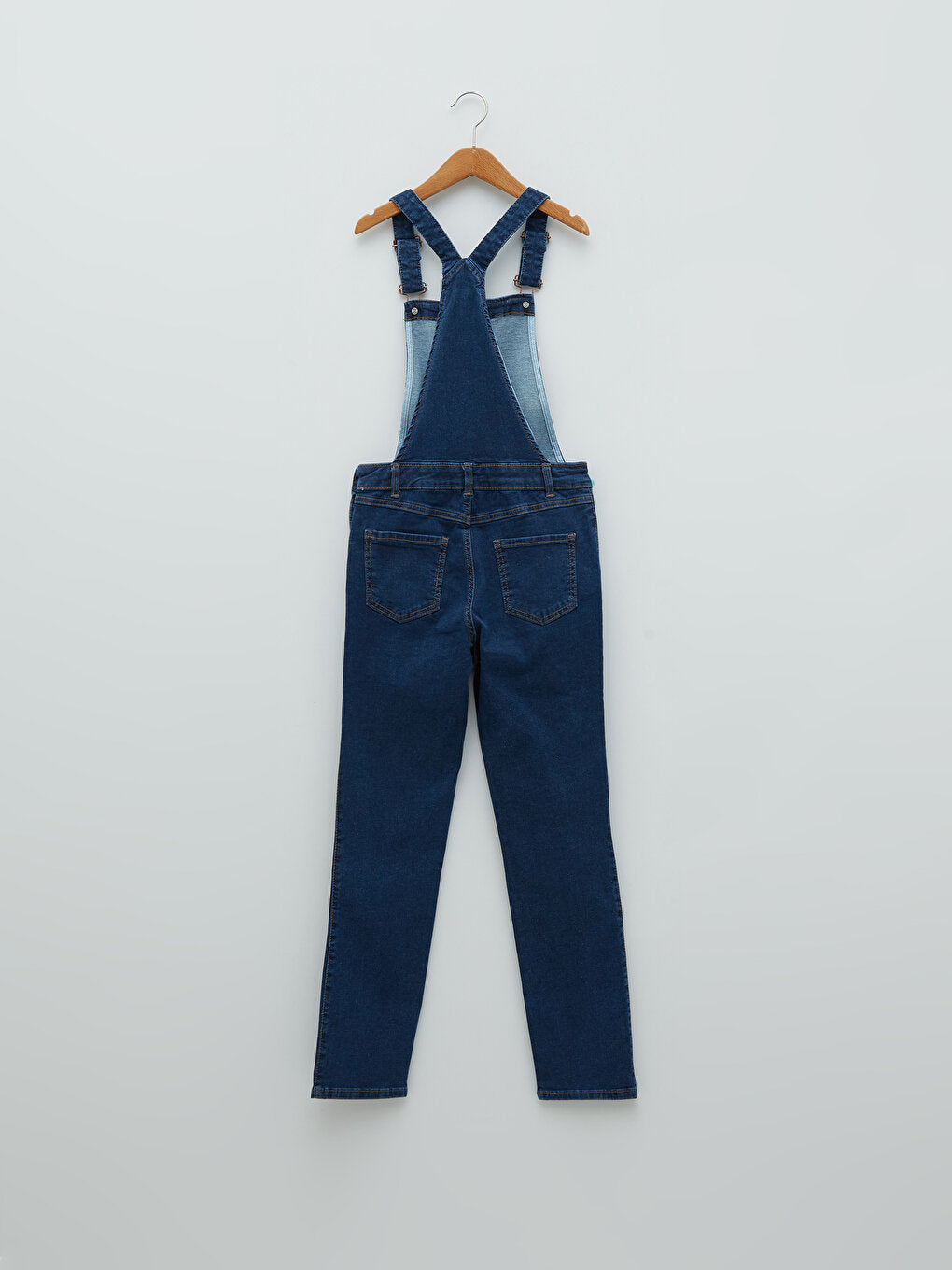 Square Neck Basic Strappy Girls Jean Salopet