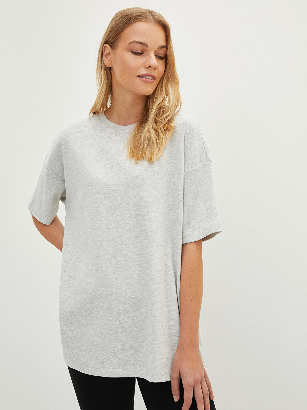 Crew Neck Plain Short Sleeve Women's Pajama Top