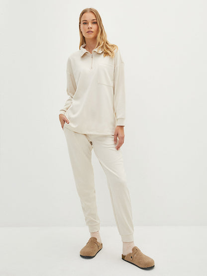 Women's Pajama Bottom with Elastic Waist and Pocket Detail