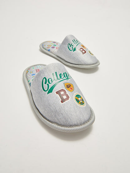 Slogan Printed Closed Front Boys' House Slippers