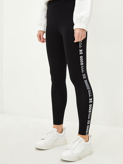 Printed Women's Leggings with Elastic Waist