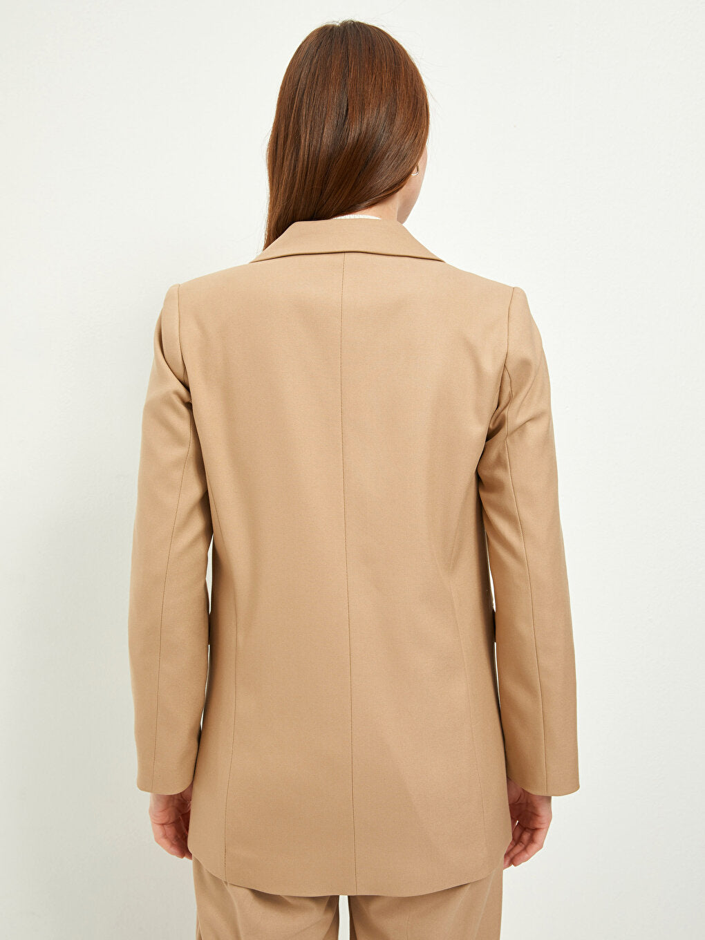 Buttoned Front Plain Long Sleeve Women's Blazer Jacket