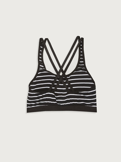 Non-wired Cross Strap Striped Cotton Bustier