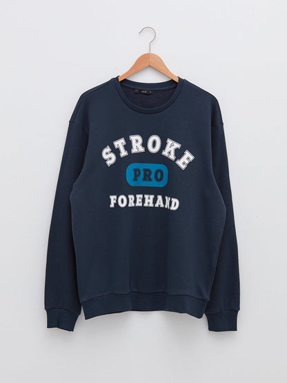 Crew Neck Long Sleeve Printed Men's Sweatshirt