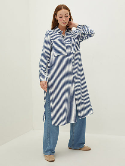 Striped Long Sleeve Women's Shirt Tunic