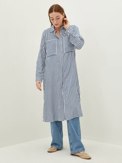 Striped Long Sleeve Women's Shirt Tunic