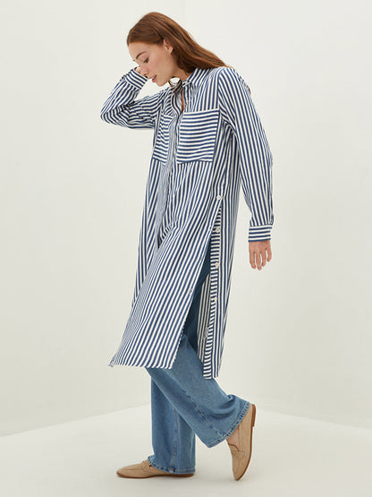 Striped Long Sleeve Women's Shirt Tunic