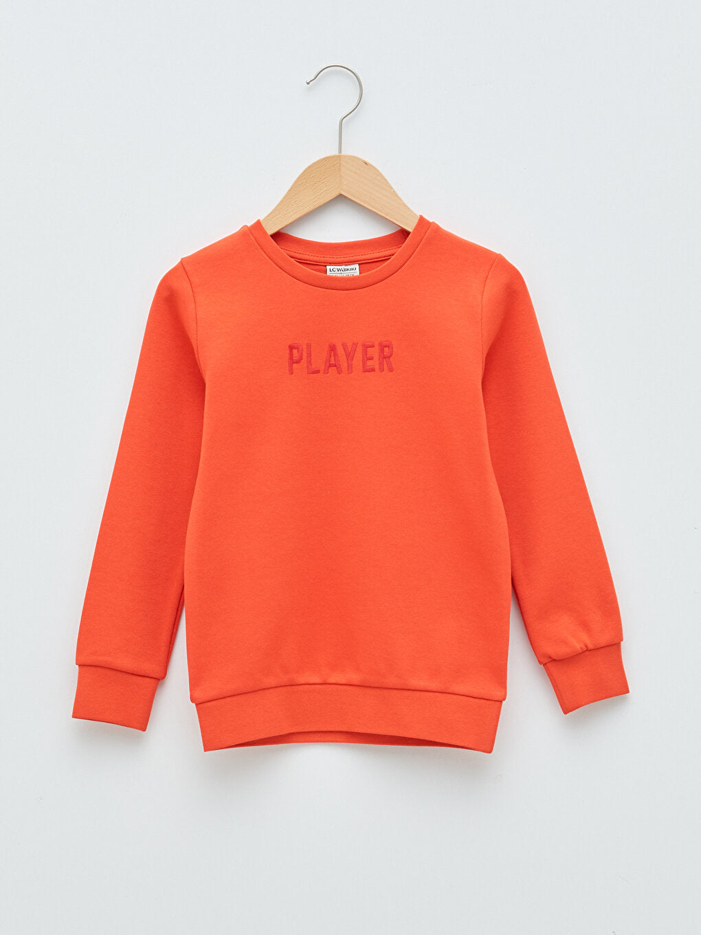 Crew Neck Embroidery Detailed Long Sleeve Boy's Sweatshirt