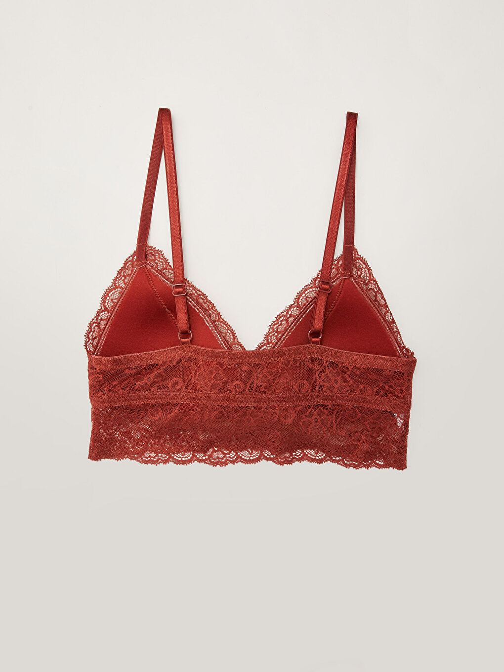 Non-wireless Padding Lace Detailed Bralette